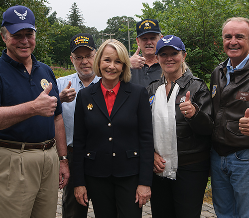 Image of Delegate Murphy along with veterans from different divisions of the military